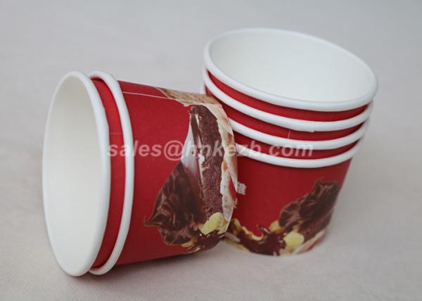 Disposable 12oz Paper Ice Cream Cups With Lids , Biodegradable Take Out Coffee Cups