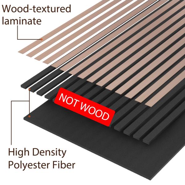 Acoustic Wall Panels PVC Veneer MDF PET Soundproof Slatted Laminated