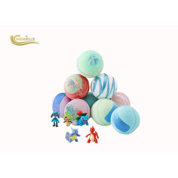 Ball Shape Kids Surprise Toy Bath Bombs , Pokemon Bath Bomb With Toy