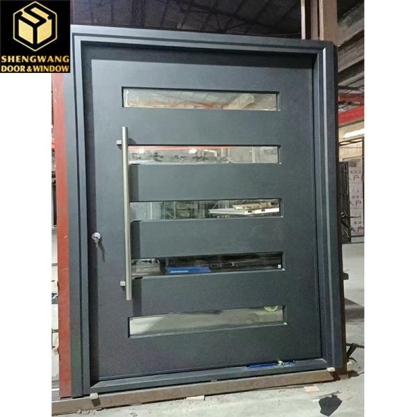 Swing Left Stainless Steel Door For Outswing Metal Door With Brown Swinging Fire Doors