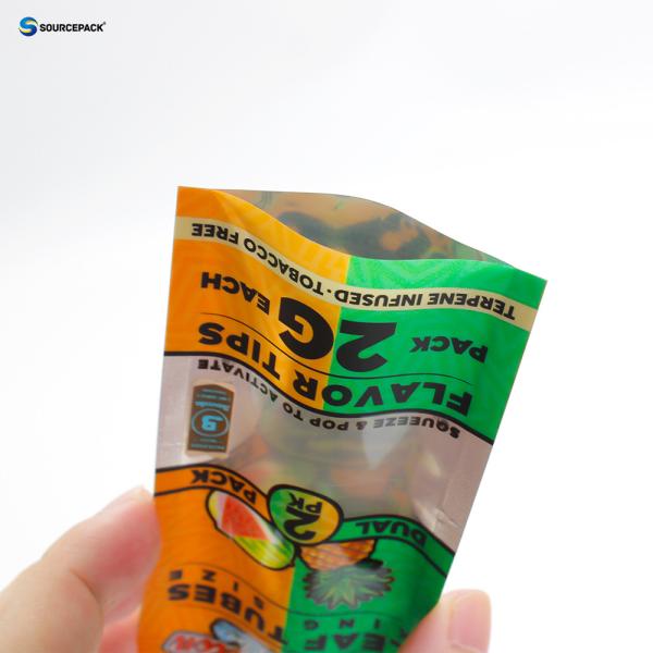 Customizable Flat Cigar Packaging Bags Laminated Plastic Sachet