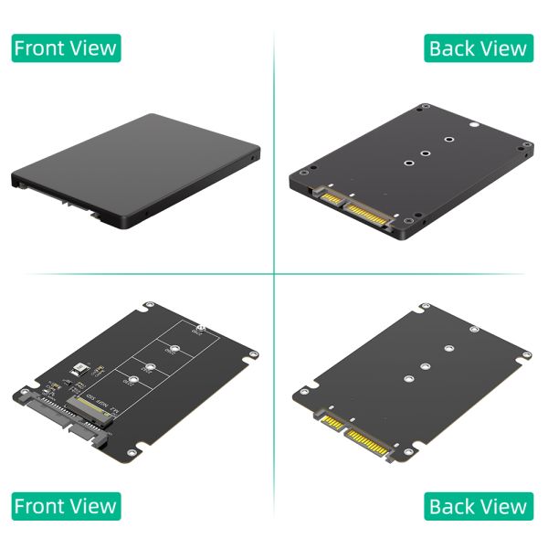 M.2 NGFF Adapter B & M Key SATA SSD to 2.5 Inch SATA 3.0 with 6GB/S Data Transmission and Support for 2280/2260/2242/2230 mm M.2 SSD