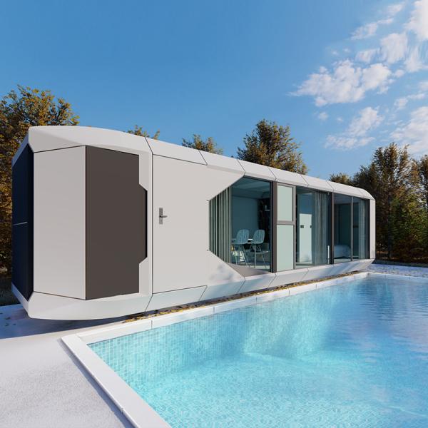 Maison capsule mobile préfabriquée en acier / maison de cabine capsule de luxe