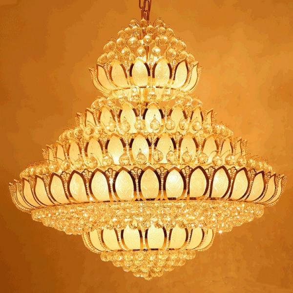 O vidro dourado E14 conduziu Crystal Pendant Light 2700k Crystal Ceiling Lights
