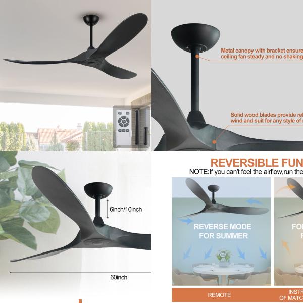 Manufacturer Inches Black White Modern Fan Light Ceiling Fan with Light