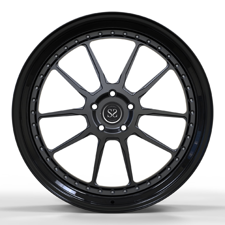 Tuning Design Center Grey Barrel Gloss Black Forged Deep Dish Rims