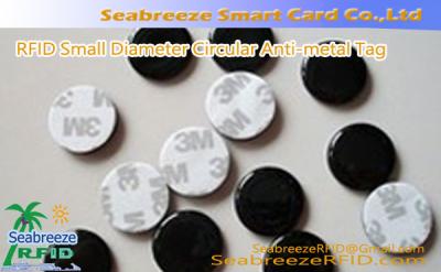 RFID small diameter circular anti-metal tag, Crystal epoxy materials circular anti-metal tag, with 3M adhesive