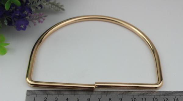 Fashion bag accessory high-grade 3 colors nickel 120 mm iron d ring metal bag handle for leather