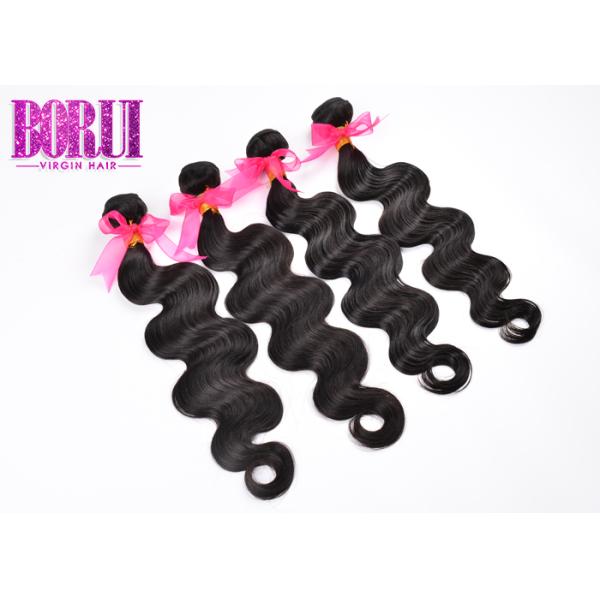Virgin Body Wave Extensions , 3 Bundles Malaysian Hair With Closure Unprocessed