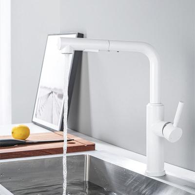La poignée de levier abaissent le robinet d'évier en Matte Black Chrome Sn White Grey Finish