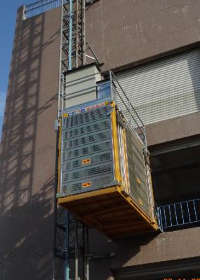 A cremalheira e o pinhão do modo da movimentação de VFD içam/homens e elevador material com a lâmpada do teto do diodo emissor de luz