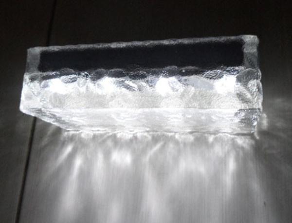Outdoor Garden IP68 Waterproof Solar LED Frosted Glass Ice Cube Brick Light LED Brick Paver Light