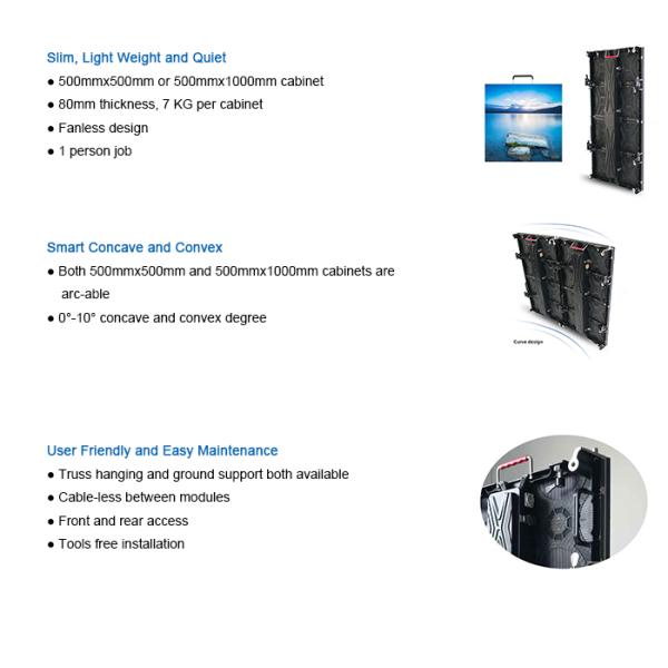 Hanging Outdoor Rental LED Display P4.81mm Full Color 500 X 500mm Panel IP65