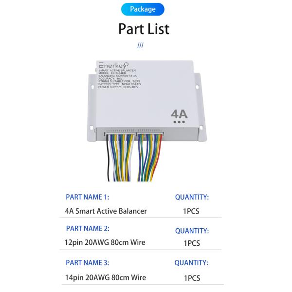 Enerkey 4A умный литий-ионный балансировщик 2-24S Интеллектуальный эквалайзер для промышленного хранения энергии