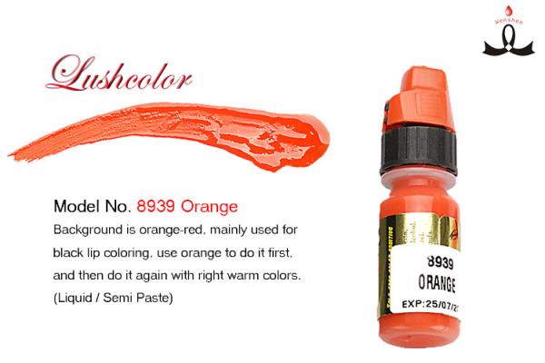 Le maquillage semi permanent orange de lèvres de Lushcolor pigmente l'encre cosmétique