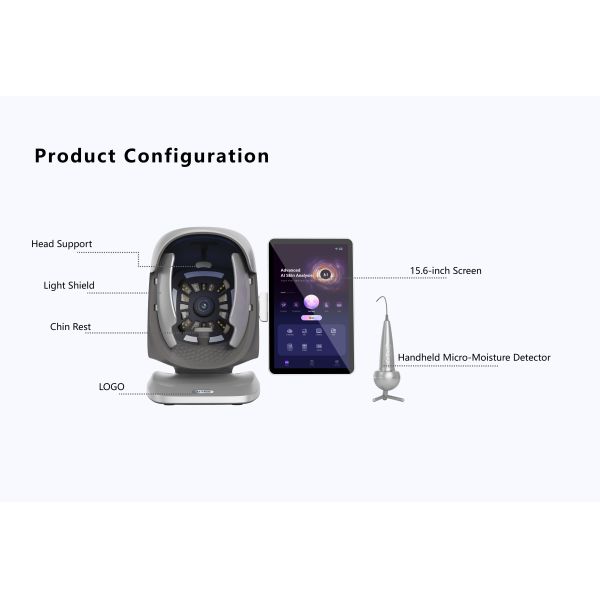 9 Spectrum 3D AI Facial Skin Monitor Micro Moisture Detector Skin Analyzer Machine