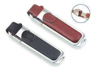 Movimentação de couro do flash de USB do caso