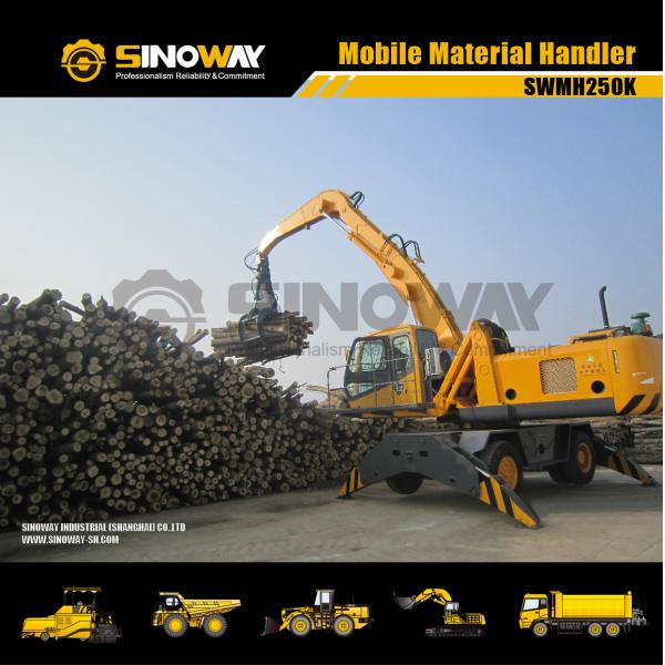 260 Hp Rated Power Material Handler Excavator For Steel Plant 15Km/H Travel Speed