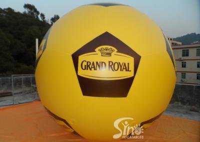 Balão inflável do hélio da propaganda gigante da forma do futebol com impressão completa