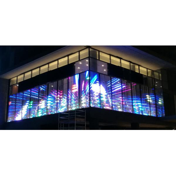Outdoor Waterproof Transparent LED Screens 5500 Nits For Glass Wall Window