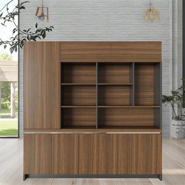Archivador de madera con rejilla, archivador, mueble expositor de suelo, estantería de oficina, estantería de almacenamiento