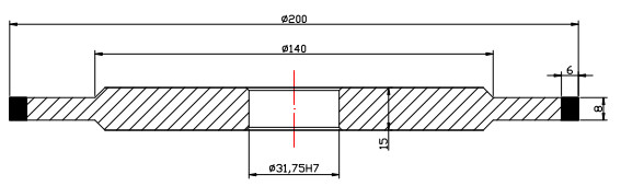 14A1 200mm D107  Resin Bond Diamond Grinding Wheel For Sharpening Straight Knife Cutters For The Timber Machinery