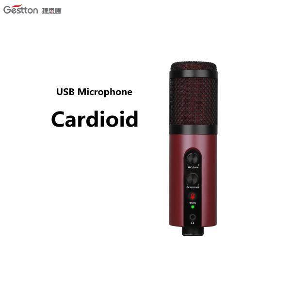 Metal 75ma USB Recording Microphone For Broadcasting Noise Cancelling