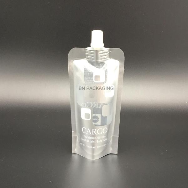 Clear Window Spout Pouch Packaging 120 - 160 Mic For Cosmetic / Milk / Flavoring