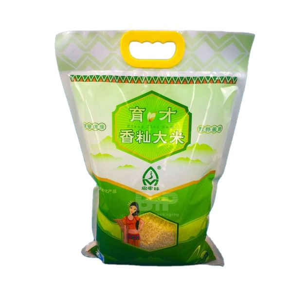 5kg 10kg Rice Packaging Bag Custom Logo Printed Food Package Plastic Nylon PE Package for  Wheat Grain Storage Pouch Bag