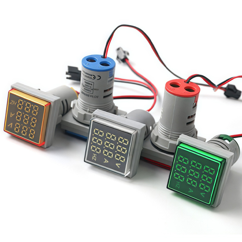 Mini LED Digital Indicator Light AD16-22 Three Display Meter for Voltage Current Hertz Panel Meters