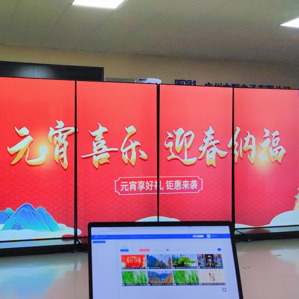 75 inch 85 inch 98 inch floor stand digital signage full screen with wheels easy to move