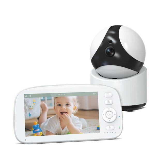 5 Inch Split Screen Baby Monitor with PTZ Camera and Night Vision