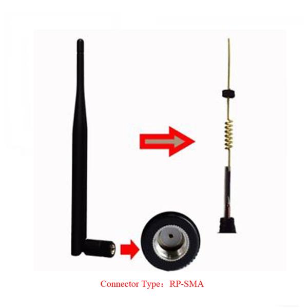 SMA RPSMA connector 5dBi 2.4ghz TPE Black Diople Rubber Wifi Antenna