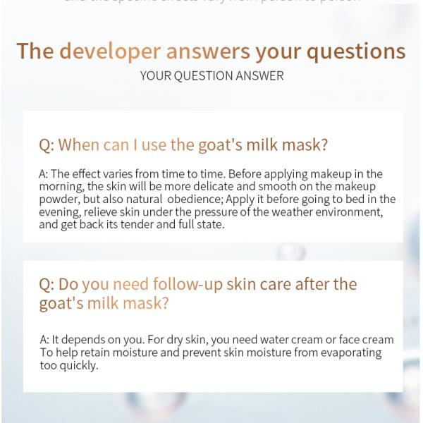 Кореец Moisturize разводя водой маска листа молока козы коллагена маски листа