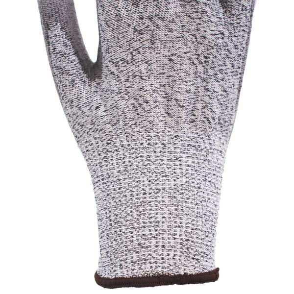 Anti Slip / Cut Resistant 13 Gauge Grey PU Coated Palm Work Gloves For Protection And Customized Design