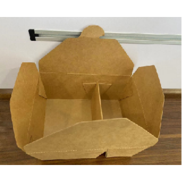 Kraft Divider Box Disposable Food Packaging Eco-Foldable Takeout Container, Ultra-High 20GP