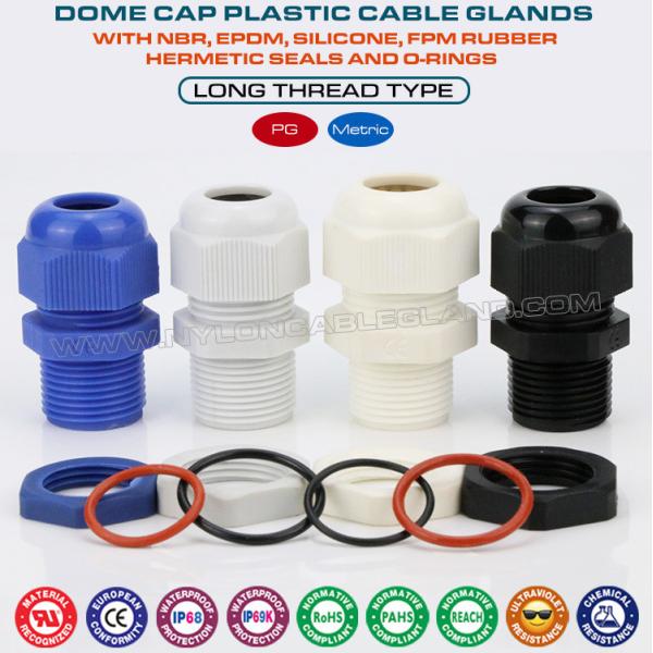Nylon Elongated M20 Cable Gland, IP68 Waterproof 6-12mm Lengthened Cable Gland Protector Long Thread Gland Connector Nylon Elongated M20 Cable Gland, IP68 Waterproof 6-12mm Lengthened Cable Gland Protector Long Thread Gland Connector