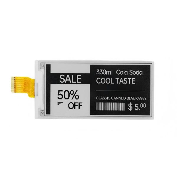 3.5 Inch E Paper Display 184×384 Resolution 24pin Black / White 2 Coloured E Ink Display