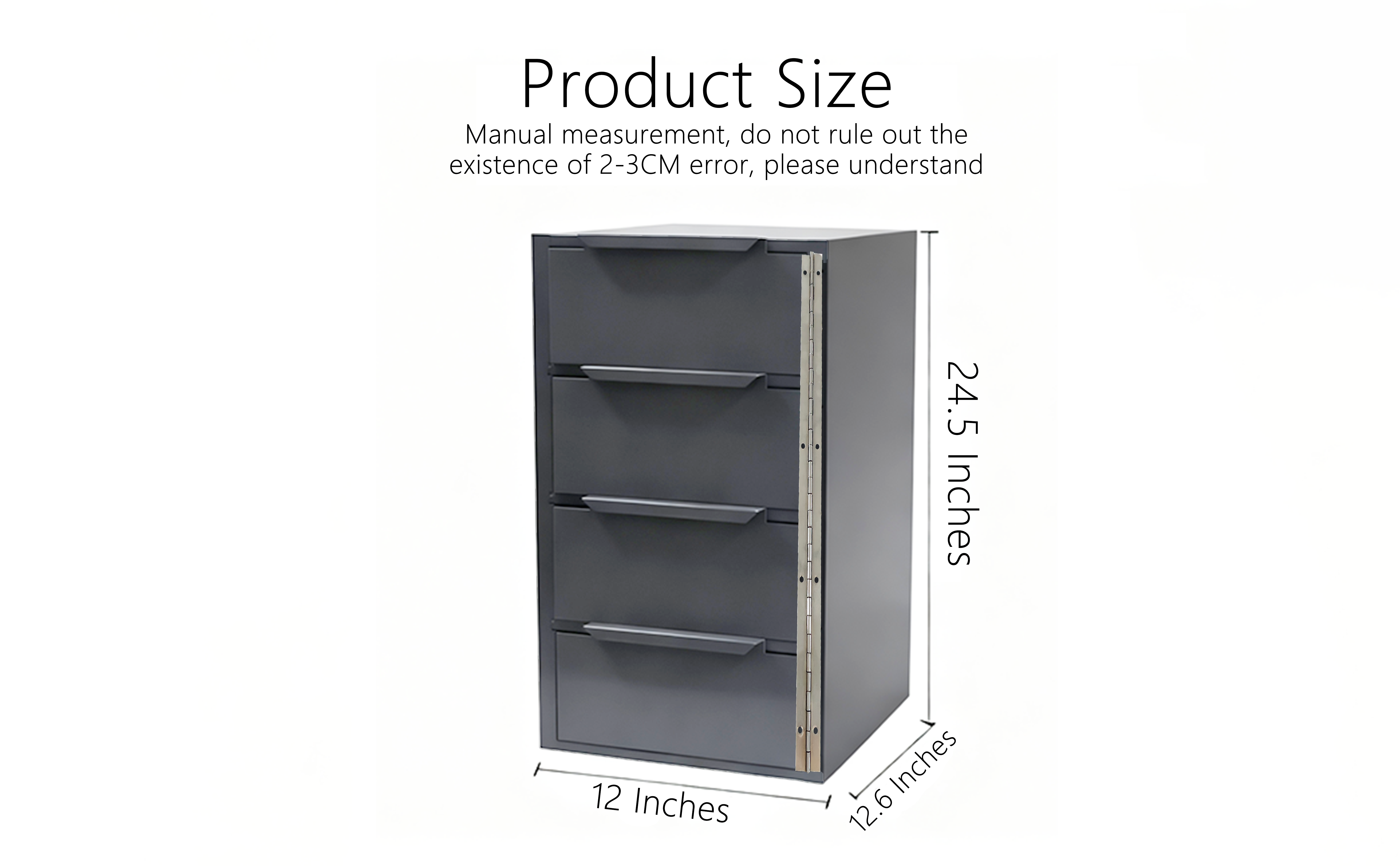 4 Drawer Welded Steel Vertical File Cabinet Gray Security Lock Adjustable Inner Divider Office Garage Storage Chest