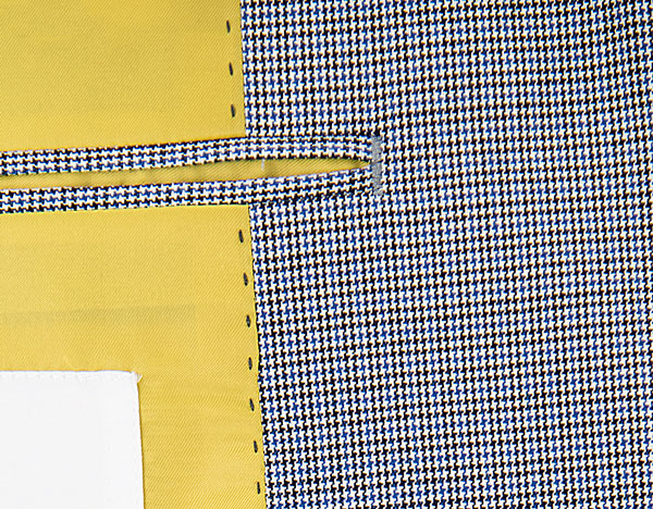 Handmade Mens 2 Piece Suit Blue Check Plaid Breathable Anti Wrinkle