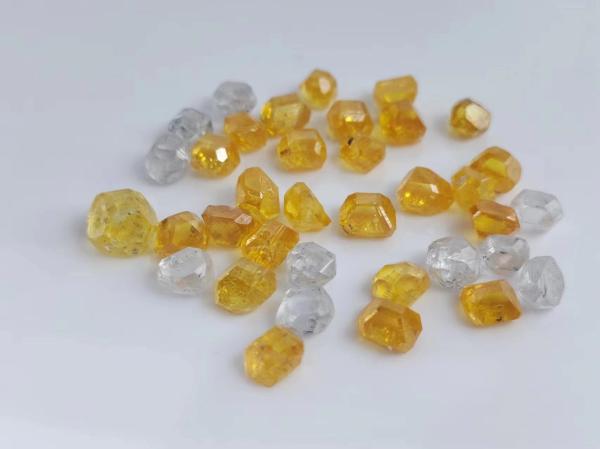 Amarelo HPHT Diamante sintético bruto para laboratório Crescer Diamantes Joias