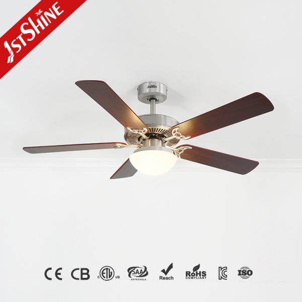 Smart Decorative Ceiling Fan With Light 2*E27 Brushed Nickel MDF Blade Remote Control