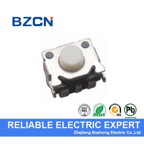Side Press Silent Tactile Switch / Surface Mount Switch With Black Button