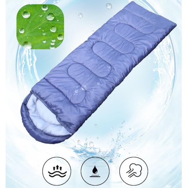 Синий водонепроницаемый 190T полиэстерный наружный горный спальный мешок 210 * 75 см