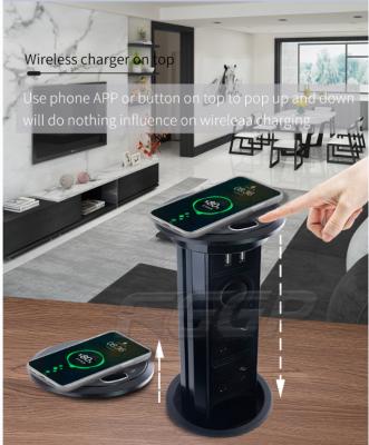 Kitchen Office Worktop Motorized Pop Up Socket With Dual USB Plug