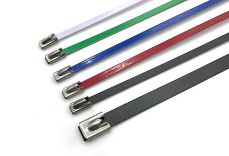 Color Coated Stainless Steel Banding Strap , 0.59 Stainless Steel 304 Ball Lock Cable Ties