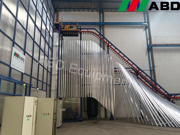 Le PLC saupoudrent la ligne de peinture de poudre d'usine de revêtement pour le tuyau d'acier de 6m