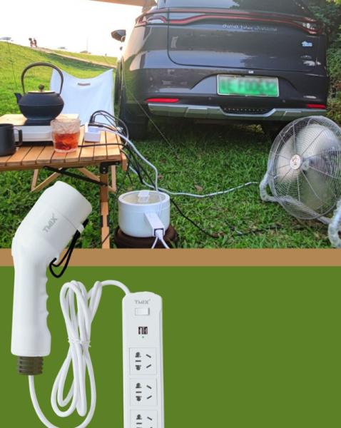 Outdoor Camping Barbecue Portable EV Charger Gun V2l European Standard With Switch Plug