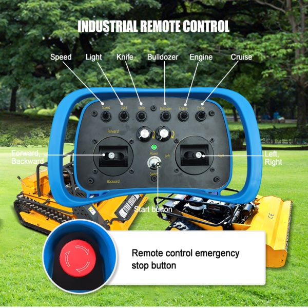 US Spot China Popular Petrol Tracked Remote Control Lawn Mower - Self-Propelled Crawler Hillside Grass Weeding Tool