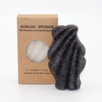 Esponja de bambu Konjac natural da cara da esponja 70*70*38mm do corpo do carvão vegetal do GV 100%